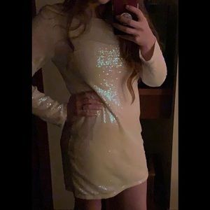 White Sequin Dress